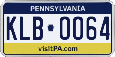PA license plate KLB0064