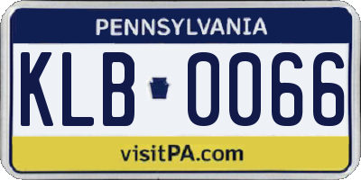 PA license plate KLB0066