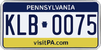 PA license plate KLB0075