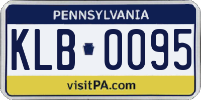 PA license plate KLB0095