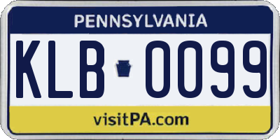 PA license plate KLB0099