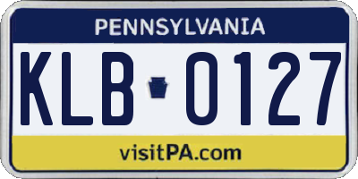 PA license plate KLB0127