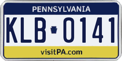 PA license plate KLB0141