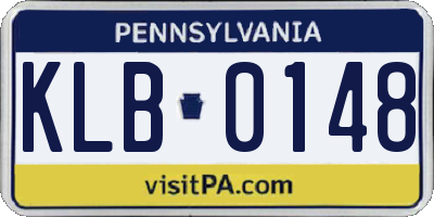 PA license plate KLB0148