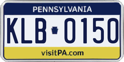 PA license plate KLB0150
