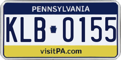 PA license plate KLB0155