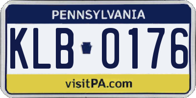 PA license plate KLB0176