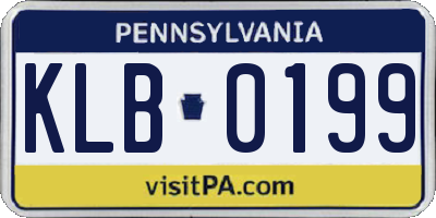 PA license plate KLB0199