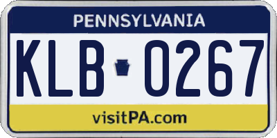 PA license plate KLB0267