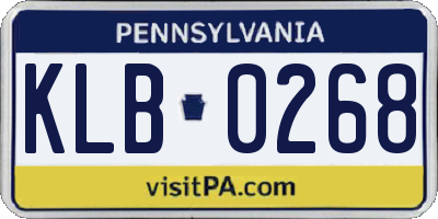 PA license plate KLB0268