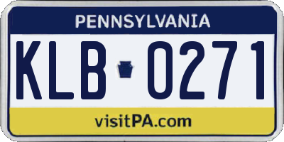 PA license plate KLB0271
