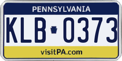 PA license plate KLB0373