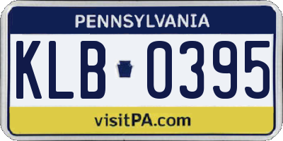 PA license plate KLB0395