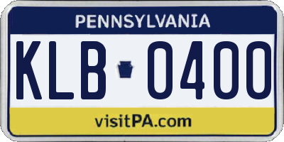 PA license plate KLB0400