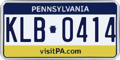 PA license plate KLB0414
