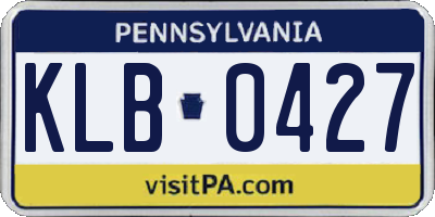 PA license plate KLB0427