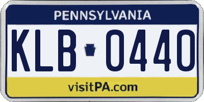 PA license plate KLB0440