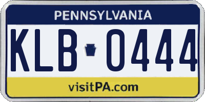 PA license plate KLB0444