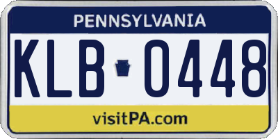 PA license plate KLB0448