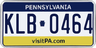 PA license plate KLB0464