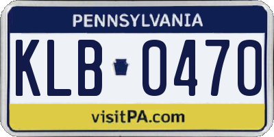 PA license plate KLB0470