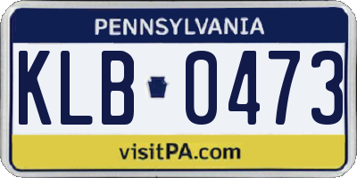 PA license plate KLB0473