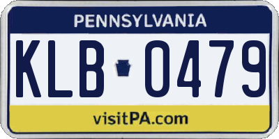 PA license plate KLB0479