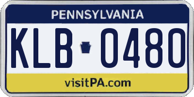 PA license plate KLB0480