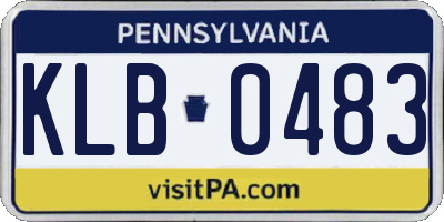 PA license plate KLB0483