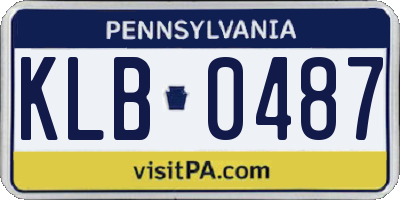 PA license plate KLB0487