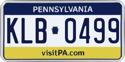 PA license plate KLB0499