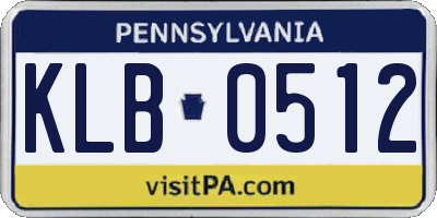 PA license plate KLB0512