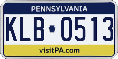 PA license plate KLB0513