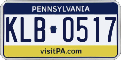 PA license plate KLB0517
