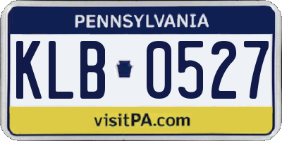 PA license plate KLB0527