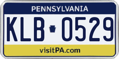 PA license plate KLB0529