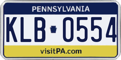 PA license plate KLB0554