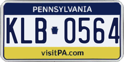 PA license plate KLB0564