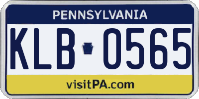 PA license plate KLB0565