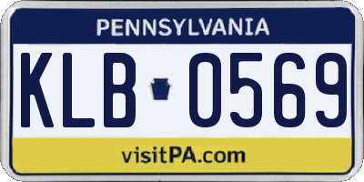 PA license plate KLB0569