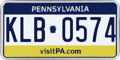 PA license plate KLB0574