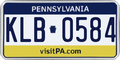 PA license plate KLB0584