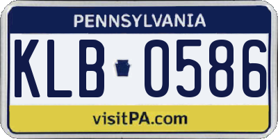 PA license plate KLB0586