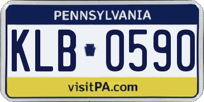 PA license plate KLB0590