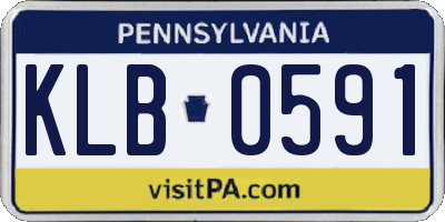 PA license plate KLB0591