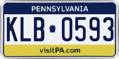 PA license plate KLB0593