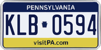 PA license plate KLB0594