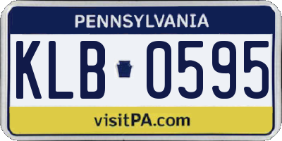 PA license plate KLB0595