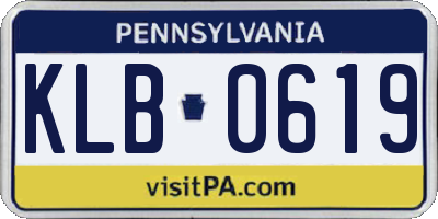 PA license plate KLB0619