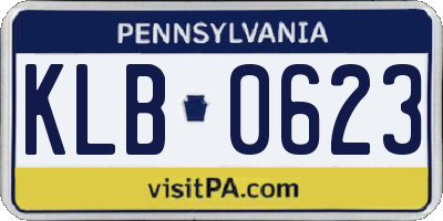 PA license plate KLB0623